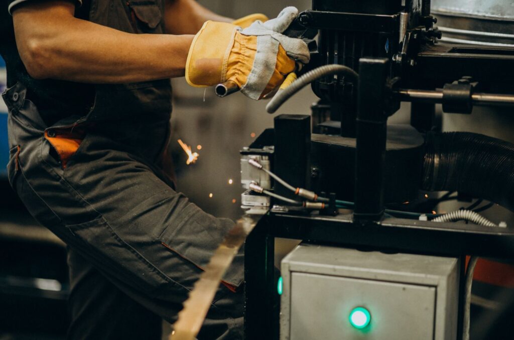 components of a manually controlled brake press